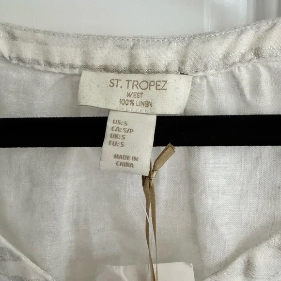 St. Tropez Silver Striped Tank Top - Picture 2 of 3